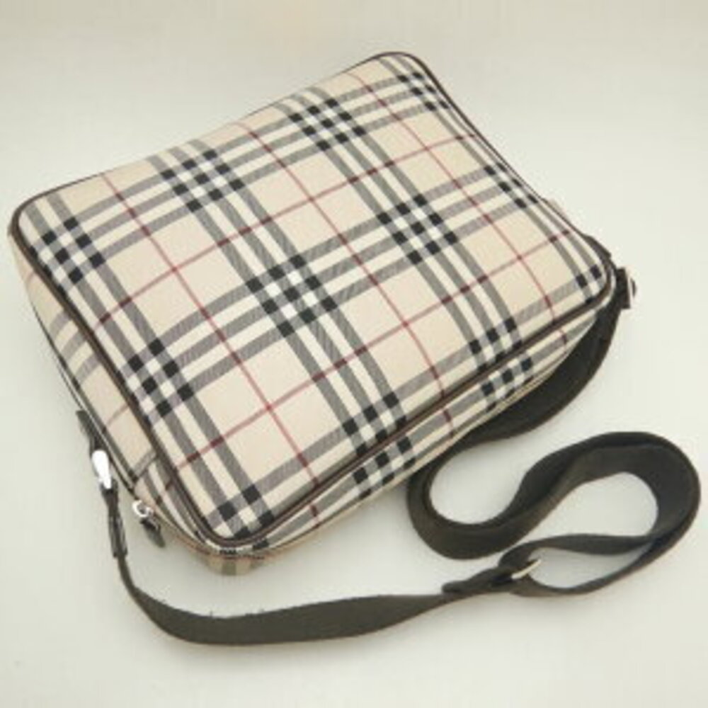 Burberry Nova Check Nylon Leather Shoulder Bag Beige Tan Brown - Picture 3 of 9